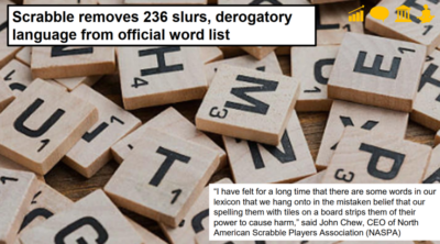 Scrabble removes offensive words